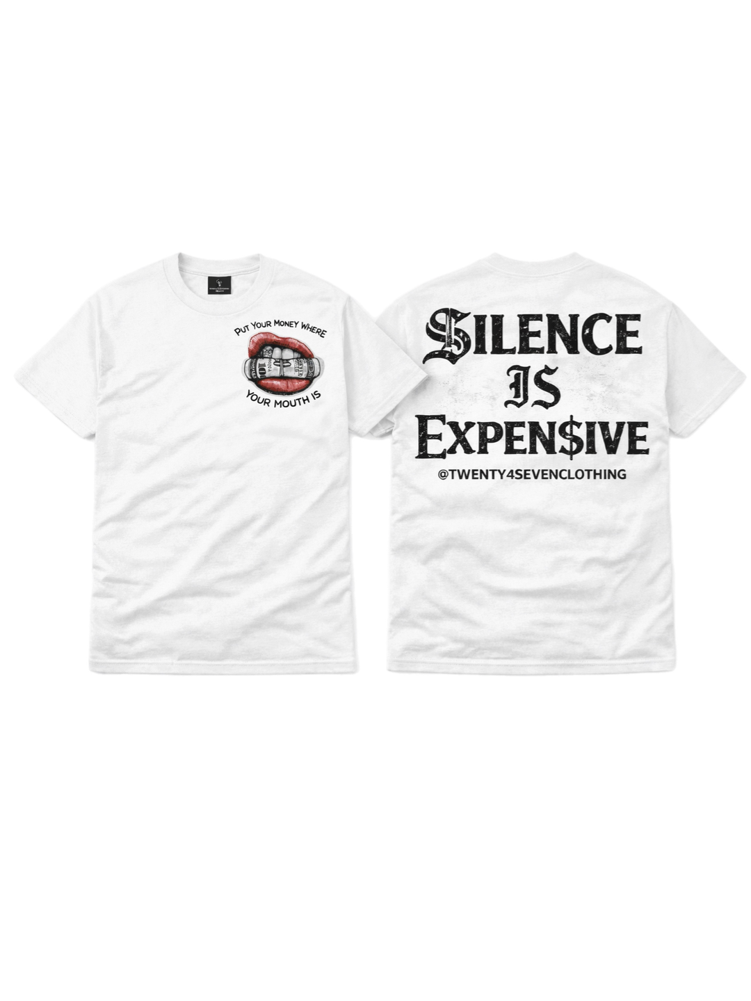 “Expen$ive Silence” Heavyweight Tee