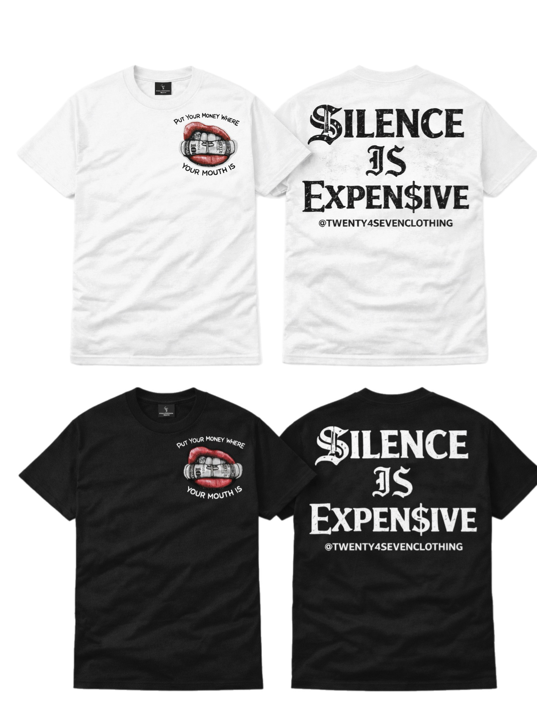 “Expen$ive Silence” Heavyweight Tee